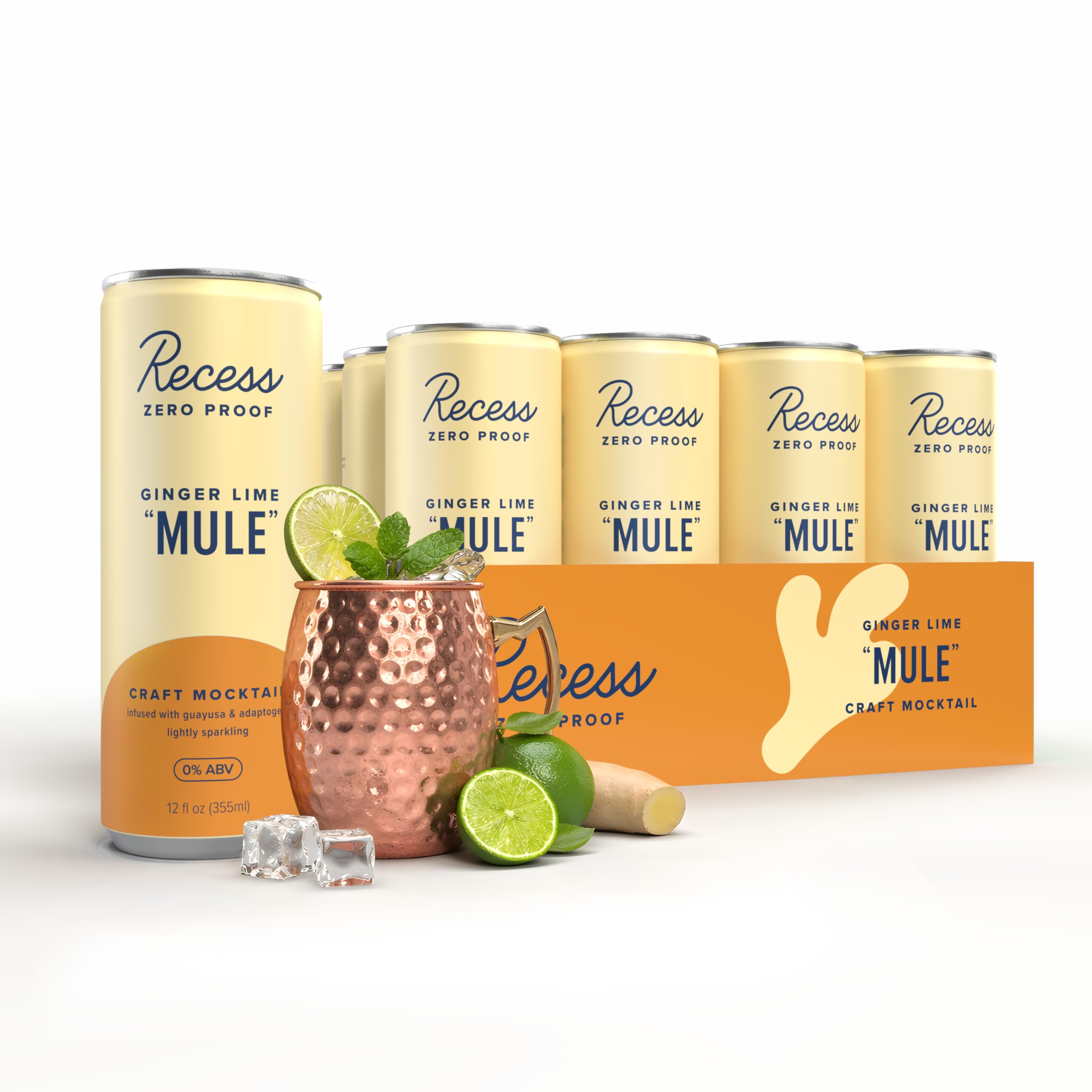 Amazon.com: Recess Zero Proof Ginger Lime Mule Mocktail, 12 Pack